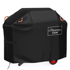 BEEWAY Barbecue Cover, BBQ Grill Cover fits Weber, Brinkmann, Char Broil - Heavy Duty Large BBQ Covers, UV & Waterproof, Rip-proof with Reflective Straps and Storage Bag (120 x 60 x 120cm)
