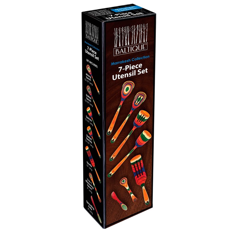 Totally Bamboo Baltique Marrakesh Collection 7 Piece Cooking Utensil Set,