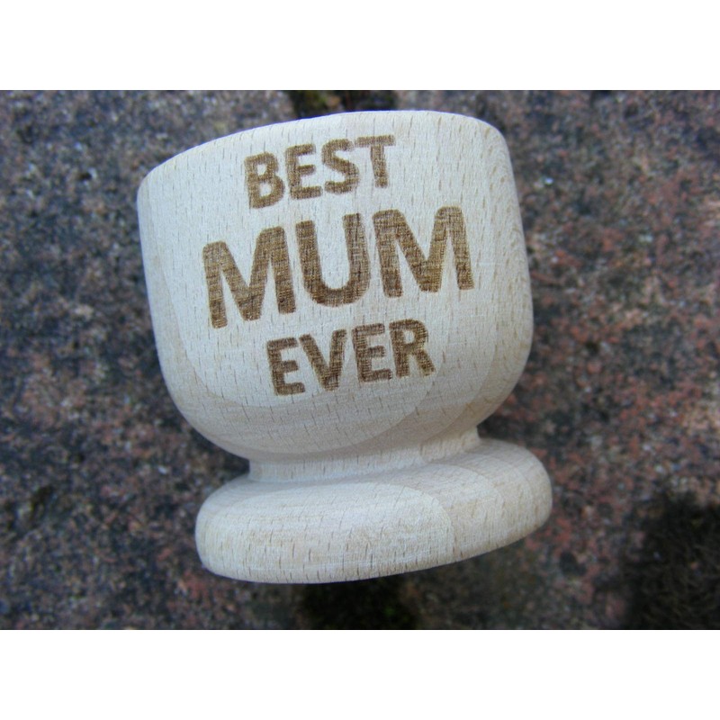 FastCraft BEST MUM EVER GREATEST WOODEN EGG CUP PRESENT IDEA