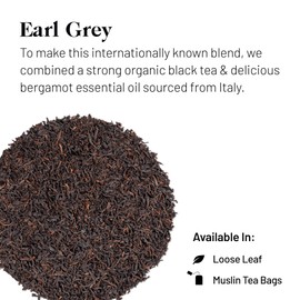 KUSMI TEA, Earl Grey - Organic Earl Grey Black Tea - Flavored with Bergamot Essential Oil From Italy, 20 bags (40g)