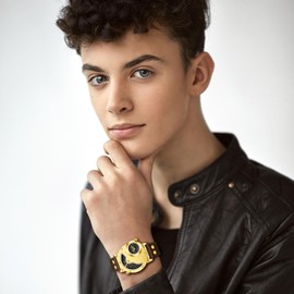 JewelryWe Men's Watch Analogue Quartz Compass Two Time Zone Wrist Watch Men Leather Strap Watch Sports Watch with Large Round Dial Gift, Dual Time - Brown, Strap.