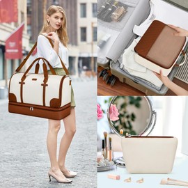 Convertible Travel Garment Bags - Carry On Garment Duffel Bag with Shoe Compartment Large Travel Garment Bag with Storage Bag Toiletry Bag 2 in 1 Hanging Suit Bag Weekender Bag for Women Men 3pcs Set