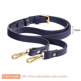 QUARKZMAN Purse Strap Leather Adjustable Replacement Strap for Women Cross Bag Handbags Bag 0.6 Inches Width 41-51 Inches Long (Blue)