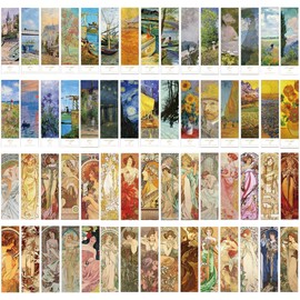 Lumbor37 Separadores de Libros Van Gogh Pintura al Óleo Estilo Marcapáginas de la serie Vintage Impressions para amantes de los libros autores escritores profesores estudiantes (60P)