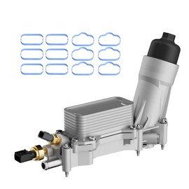 926-959 Upgraded Aluminum Engine Oil Cooler Filter Housing With Sensors And Gaskets Compatible With Chrysler Dodge Jeep Ram 3.6l V6 2011 2012 2013 2014 2015 2016, Replacement Of 926-959 926-876