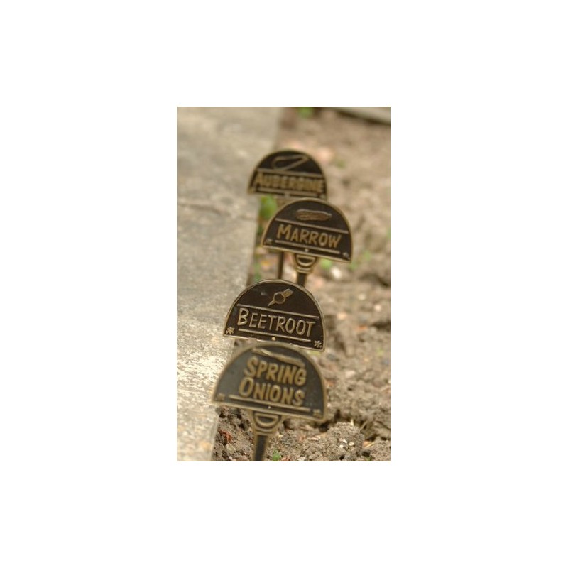 Black Country Metal Works Cast Brass Leek Vegetable Sign