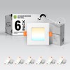 ASD 6 Pack LED Square Recessed Lighting 3 Inch, 5