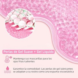 2Pzs Parches para Ojos y Cara Reutilizable, Antifaz de Gel para Ojos Frio y Calor con Respaldo de Felpa Suave,Mascara de Hielo Facial para Hinchazón/Ojeras/Migraña/Alivia Estrés/Cuidado de la Piel