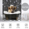 Hnmdmyi Shower Curtain Funny Highland Cow 180 x 200 cm,