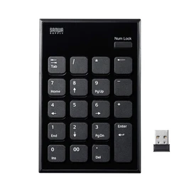 Sanwa Supply NT-WL21BK Wireless Tenkey USB A Connection Pantograph Key Black