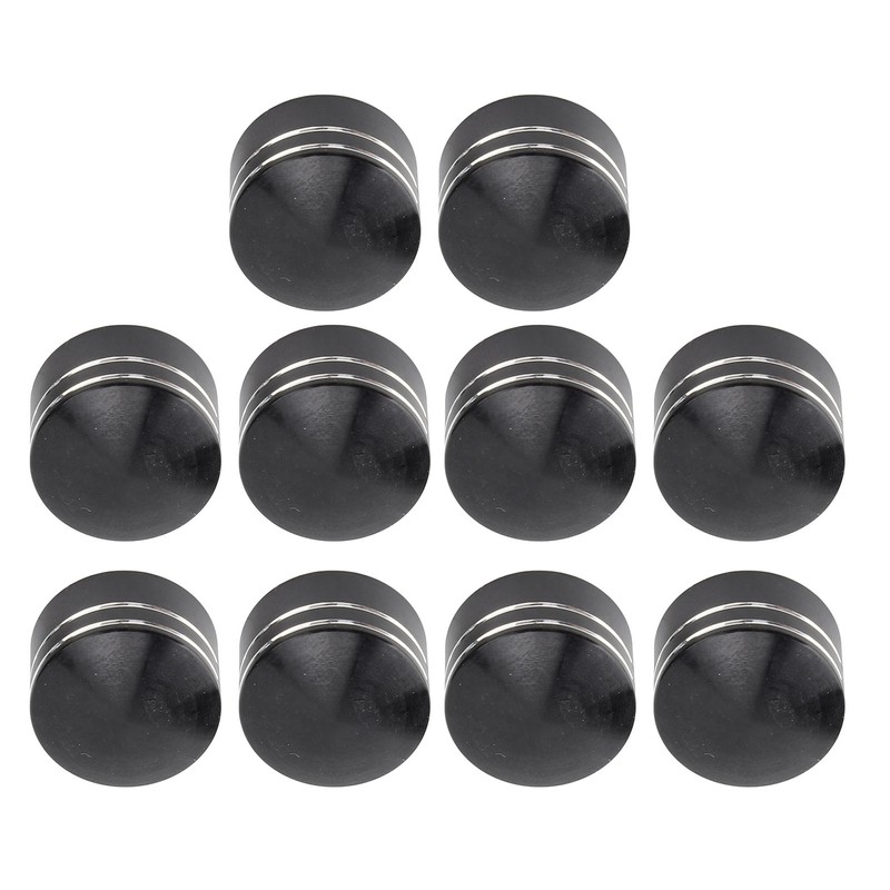 10PCS Motorcycle Head Bolt Cover CNC Aluminum Black Round Grooved