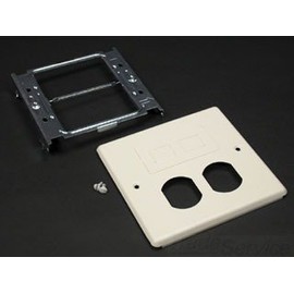 Wiremold 4047 Duplex Two Gang Cover Plate, for Use with 4000 Two-Piece Steel Raceway, Steel, Gray