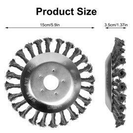 Weed Brush Cutter, Wild Herb Brush for Brush Cutter, 6 Inch Professional Weed Brush for Grass Trimmer, 25 mm Bore Steel Brush for Lawn Mower Brush, Removal of Weeds and Moss (6 Inches)