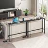 MAHANCRIS 2 Pack Narrow Console Sofa Table with Charging Station,