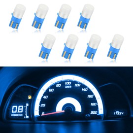wuyaoyao 8PCS LED Bulb Instrument Panel Cluster Gauge Dashboard Light, 12V T10 3030 Super Bright Car Led Indicator Light Replacement Kits for 1982-1998 F150 F250 F350, Car Accessories (Ice Blue)