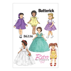 Butterick Schnittmuster 6336 OSZ Puppe Kleidung nähen Muster, 18