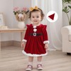 Baby Girl Christmas Outfits Santa Dress Long Sleeve Velvet Romper