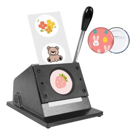 MK.Bear 58mm / 2.28" Button Paper Cutter, Metal Graphic Punch Die Cutter Tool for Button Maker Machine, Round Circle Punch for DIY Badges, Magnets, Keychains & Crafts