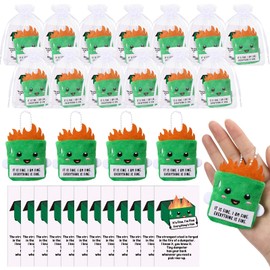 Hotop 20 Set Back to School Gifts Dumpster Keychain with Positive Cards Employee Appreciation Emotional Plush Keychain Thank You Gift for Nurse Teacher Employee