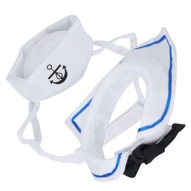 BRDI Disfraces de Marinero para Perros, Disfraz de Marinero Ajustable, Capa de algodón Transpirable con Gorro de Corbata para decoración navideña para Fotos conmemorativas de Halloween