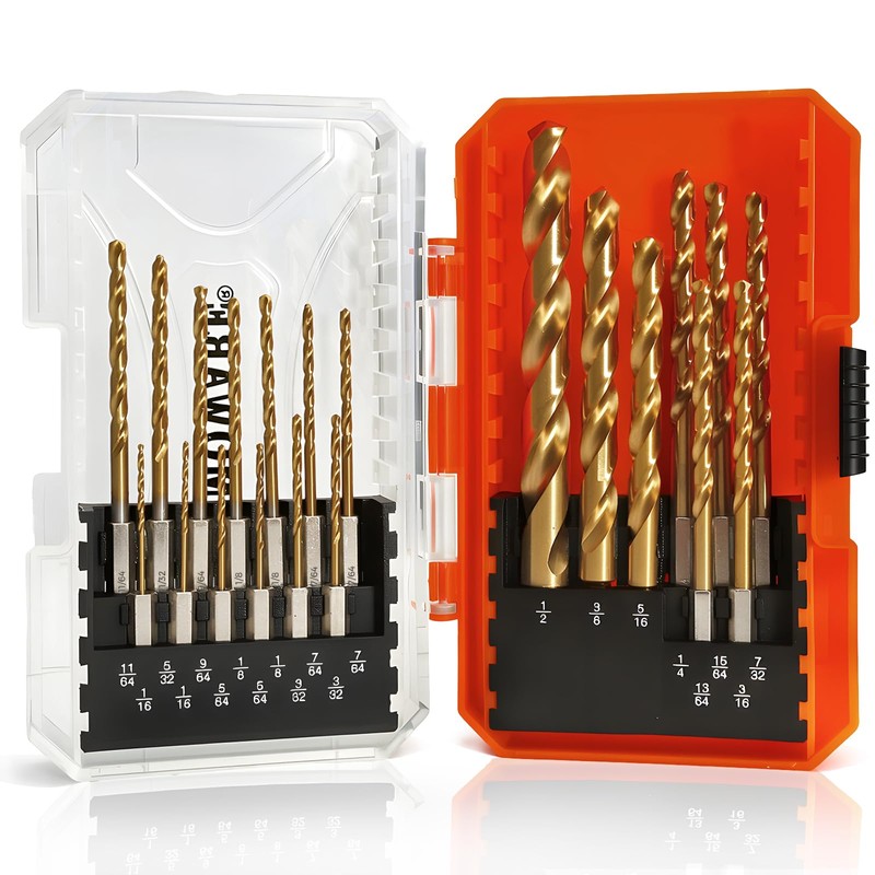 COMOWARE Impact Drill Bit Set - 21 Pcs Hex Titanium