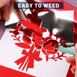 Girafvinyl Metallic Chrome Vinyl Red Permanent Vinyl Roll 6 Feet Chrome Metallic Red