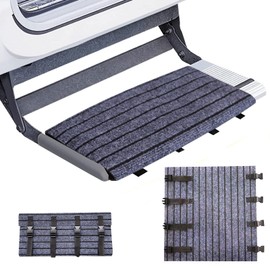 MIUUIPI Motorhome Step Doormat, Non-Slip Adjustable Carpet Floor Mats, Carpet Step Caravan for Step with Buckle Closure, Camping Step Mat