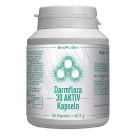 Darmflora 30 Active 90 Capsules - 30 Bacterial Strains + Organic Inulin - High Dose - Laboratory Tested - Vegan
