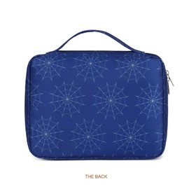 Octsky Bible Cover Carrying Book Case Church Bag Bible Protective for Men with Handle and Zippered Pocket, Spider Blue