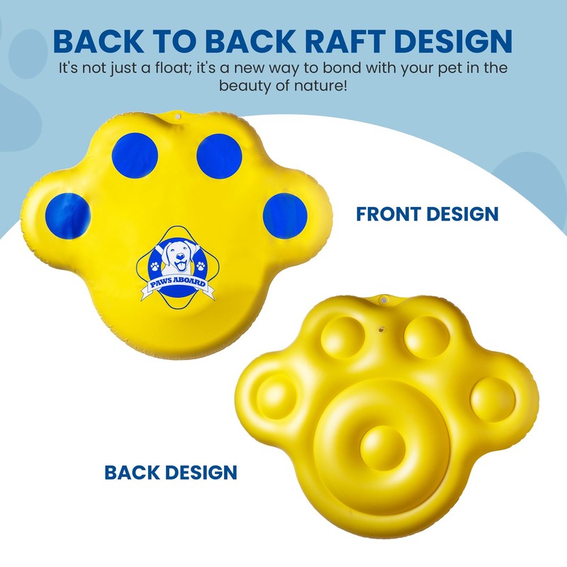 Paws Aboard Doggy Lazy Raft, Puncture Resistant Vinyl Dog Float,