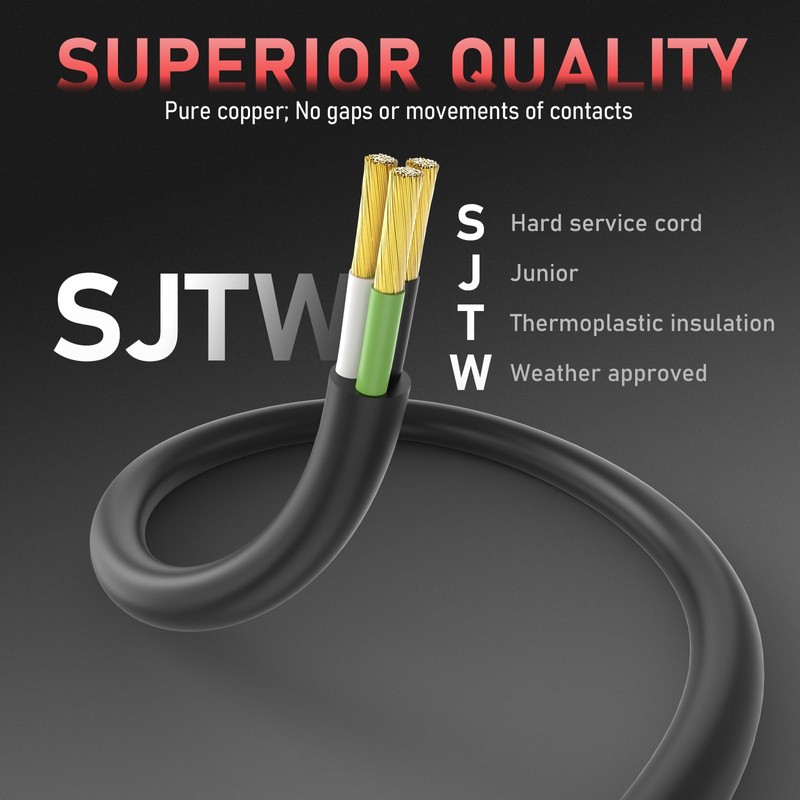 YESWELDER 20ft 15Amp 12AWG Welder Extension Cord,250 Volt Welding Cord,Nema