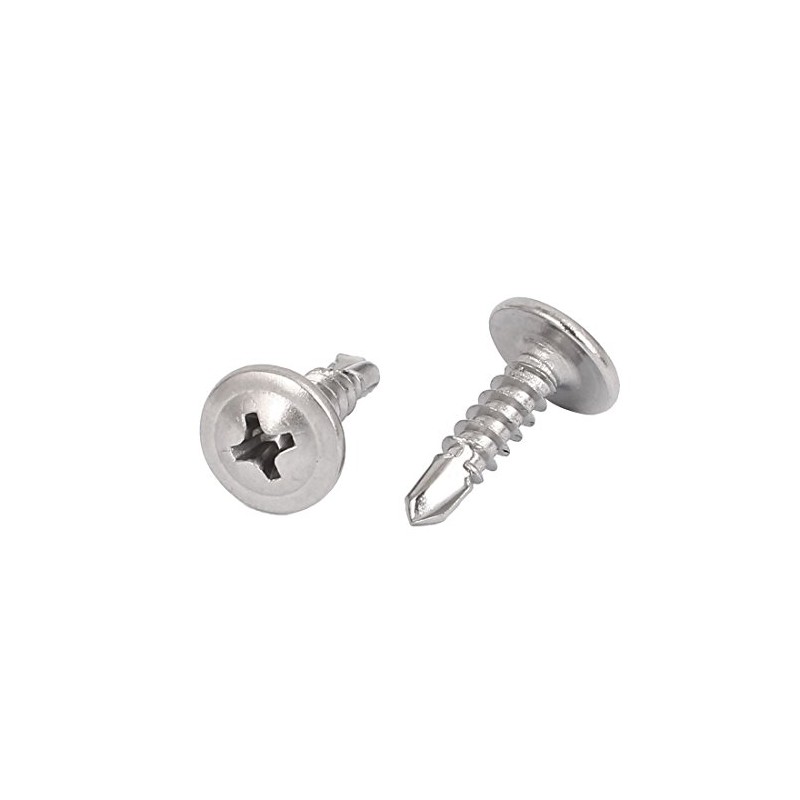 sourcingmap® M4.2 x 16mm Metal Phillips Round Head Self Drilling