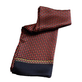 XUYUZUAU Men's 100 Silk Scarf Double Layers Fashion Neckerchief Formal Casual Black