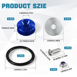 Wogomz 2PCS Car Bumper Quick Release, Front Rear Bumper Quick Release Clips Fasteners Kit, Universal Auto Fender Bumper Quick Release Holders with Screws Washers for Most Vehicles (Blue)