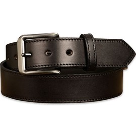 Bullhide Belts Mens Leather Belt, Genuine Full Grain Leather, Heavy-Duty, Nylon Stitched Belts for Work, Casual, Dress, 1.50" Wide, Made in the USA, Black, 42 Inches