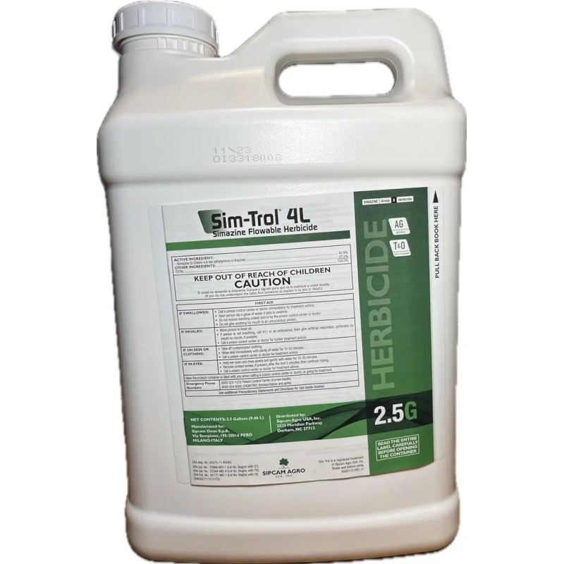 Sipcam Agro Simazine 4L(2.5 Gal.) Pre-Emergent Herbicide for Broadleaf and