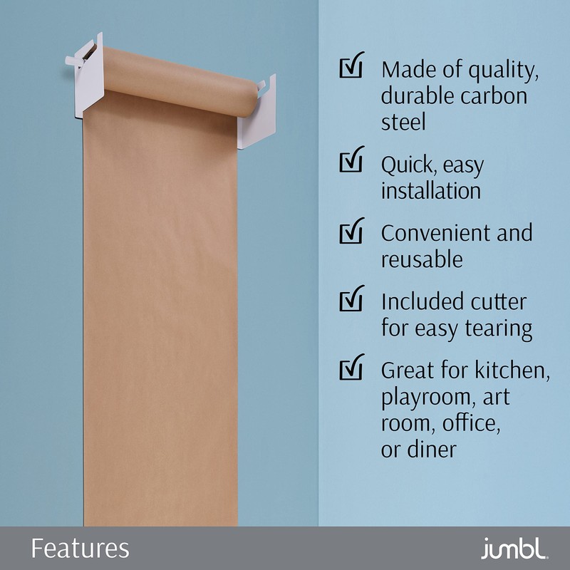 Jumbl 18” Wall Mounted Kraft Paper Dispenser | Hanging Paper
