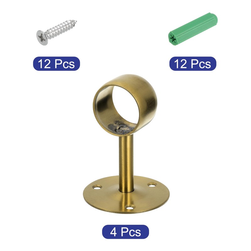 sourcing map 4 Pcs 1.5 Inch Curtain Rod Holder, Ceiling