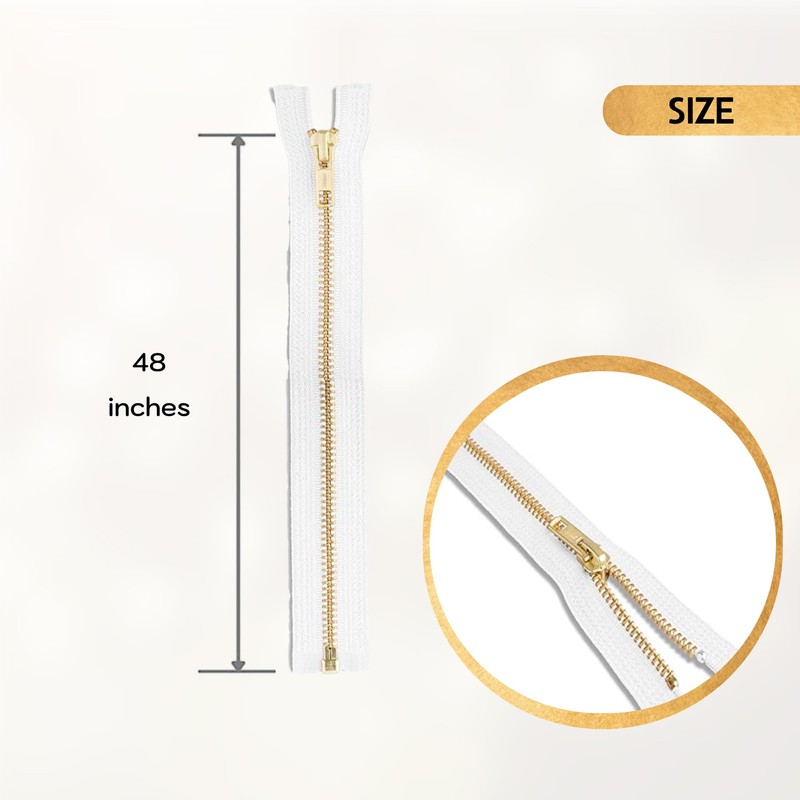 cierre de latón de 122 cm con cierre blanca para