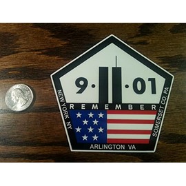 Kramer Remember 9/11 NYC/PA/Pentagon Sticker for Car Vinyl Decal Truck Window Bumper Sticker 4.1 х 3.8 in.