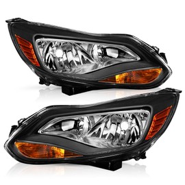 TUSDAR OEM Factory Headlights Assembly Set Fit for 2012-2014 Ford Focus Black Housing (Left Driver & Right Passenger Side)