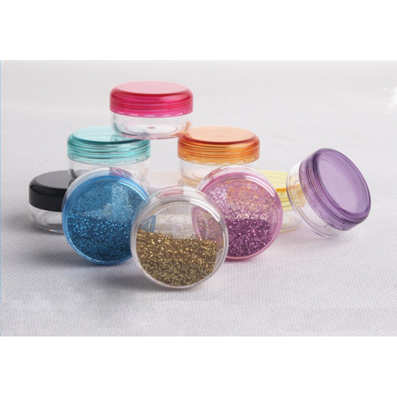 yueton?10 Empty Clear Boday Multi Color Top Lid Plastic Sample