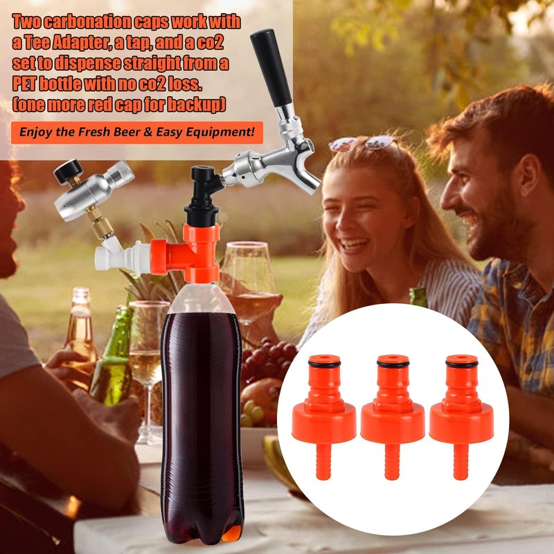 FERRODAY 4 Pack Carbonation Cap Forced Carbonation for PET Bottle