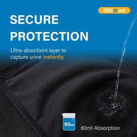 Incontinence Underwear for Men Washable Leak Proof Bladder Control Briefs with 60 ml Absorbency 1 Pack (Black, 2XL)