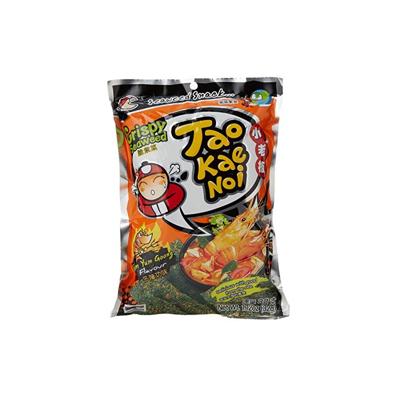 Seaweed Snack Tom Yung Goong TAOKAENOI 32g(Pack of 6)