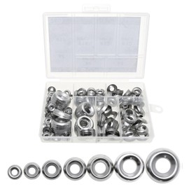 MEETOOT 260PCS Stainless Steel Countersunk Washer #4 to #16 Stainless Steel Fisheye Concave and Convex Washer Set Ideal for Woodworking Project and Indoor and Outdoor Home Improvement