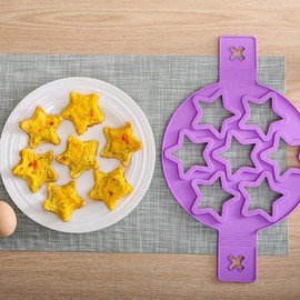 Nonstick Pancake Molds Ring Silicone Fried Egg Mould Reusable Pancake Maker Egg Ring Kitchen Cooking Baking Tools (Star Shape)