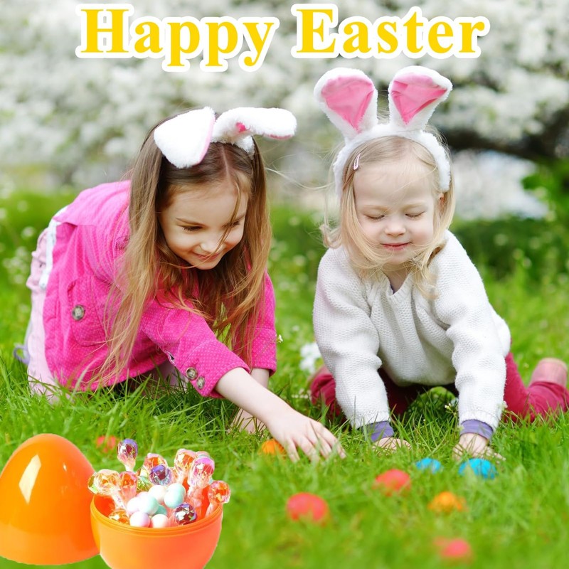 2.4” Fillable Easter Eggs, 24Pcs Empty Plastic Easter Eggs with