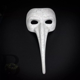 Beyond Masquerade Zanni Long Nose Masquerade Mask with Unique Crackle Detailing