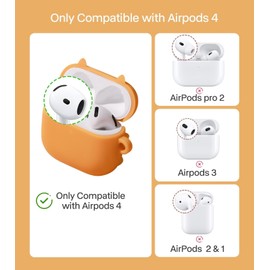 FEWGEY for Airpods 4 case Cute, AirPods Case Cover 4th Generation Funny Anime Cat Dog Corgi for Men & Women, Wireless Charge Support with Magsafe, Front LED Visible Protective Cover, Shiba Inu